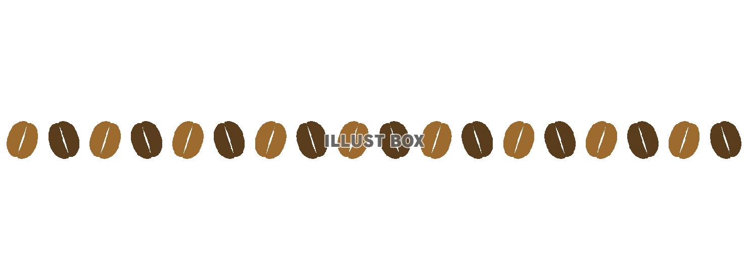 コーヒー豆のシンプルなライン(線)素材・透過PNG