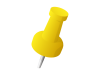 黄色の画鋲(押しピン)のアイコン素材・透過PNG