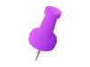 紫の画鋲(押しピン)のアイコン素材・透過PNG