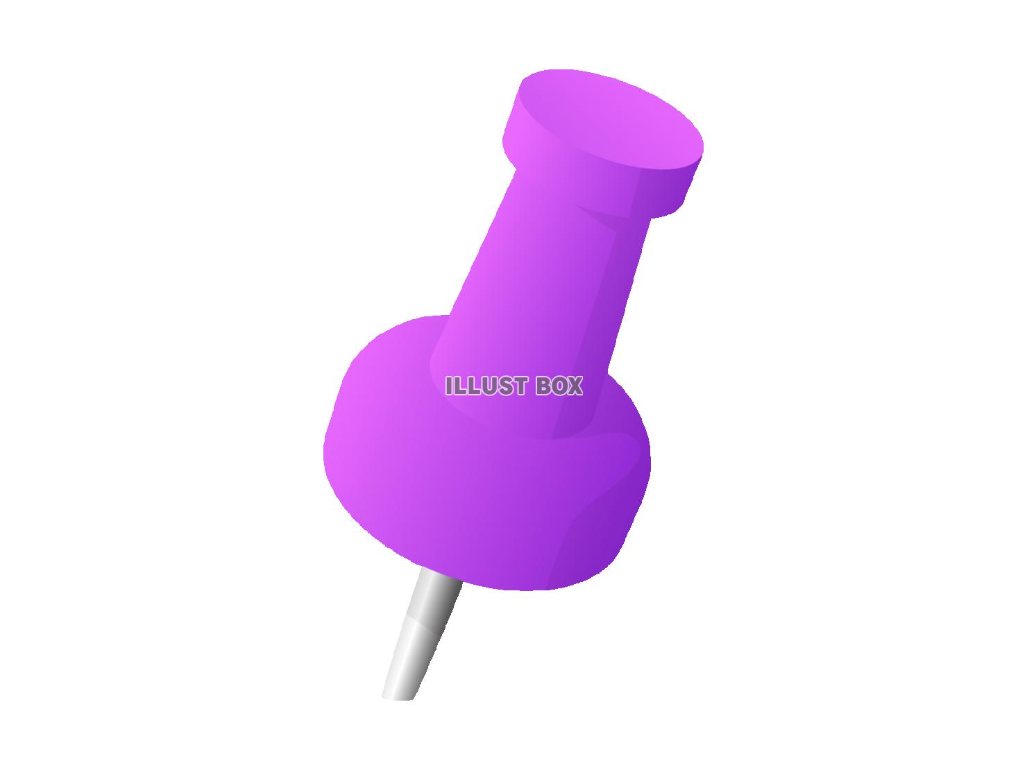紫の画鋲(押しピン)のアイコン素材・透過PNG