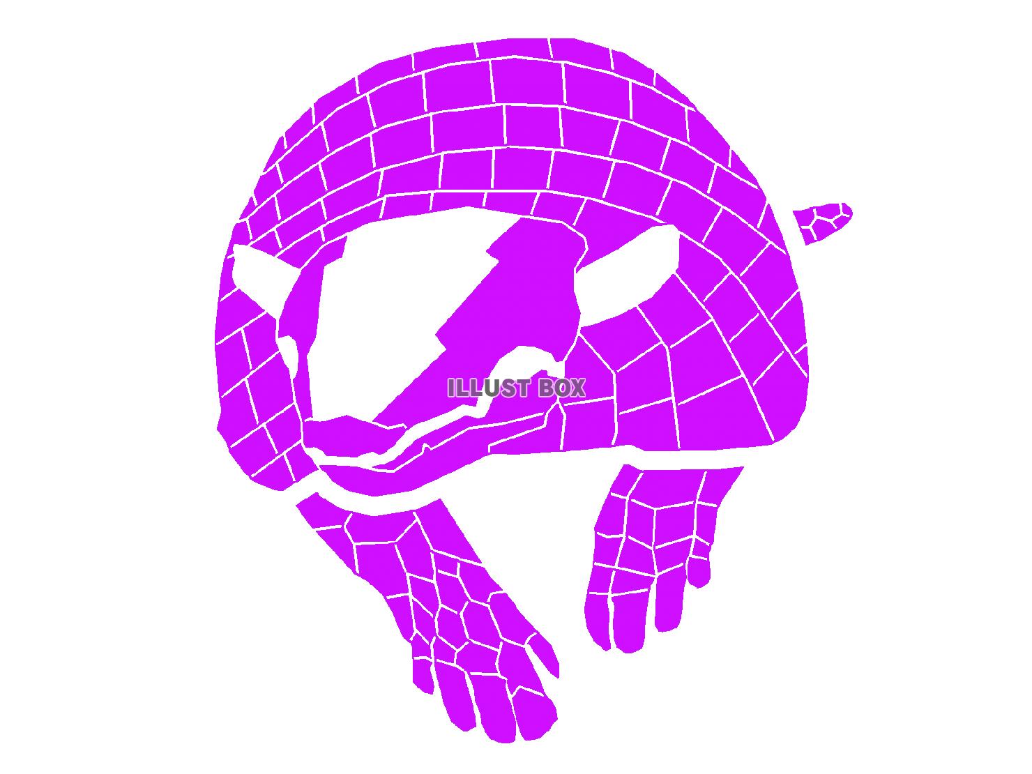 紫色のアルマジロのシルエットアイコン
