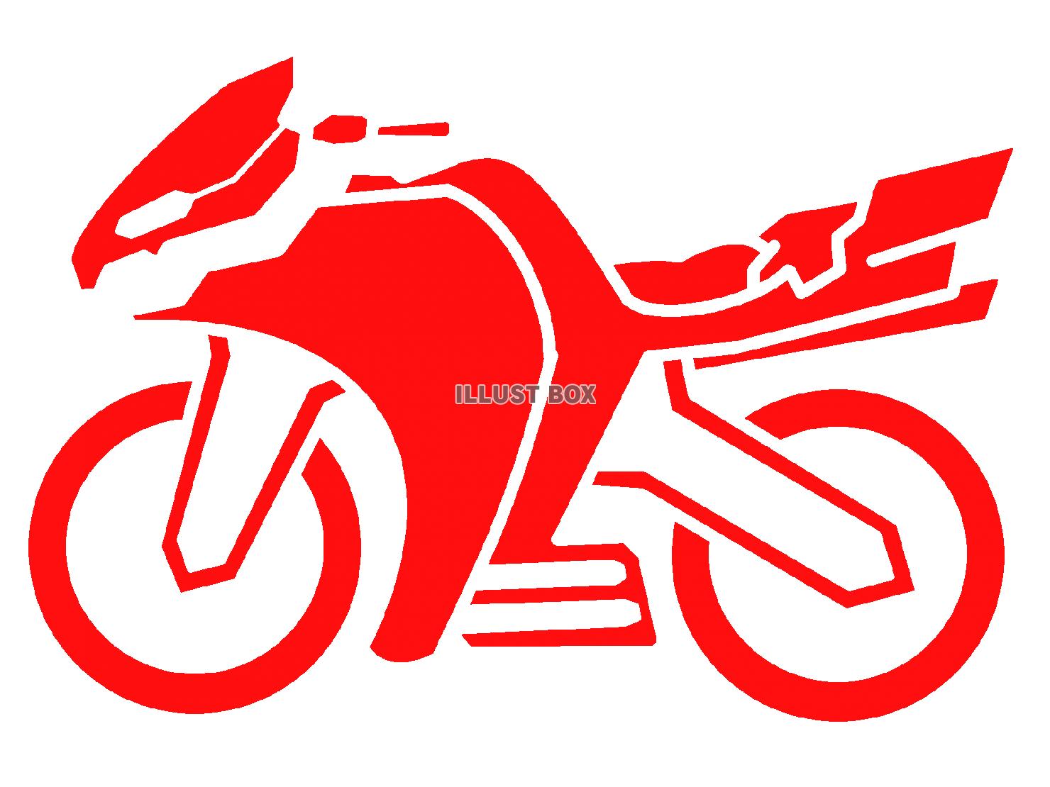 赤色のバイクのシルエットアイコン