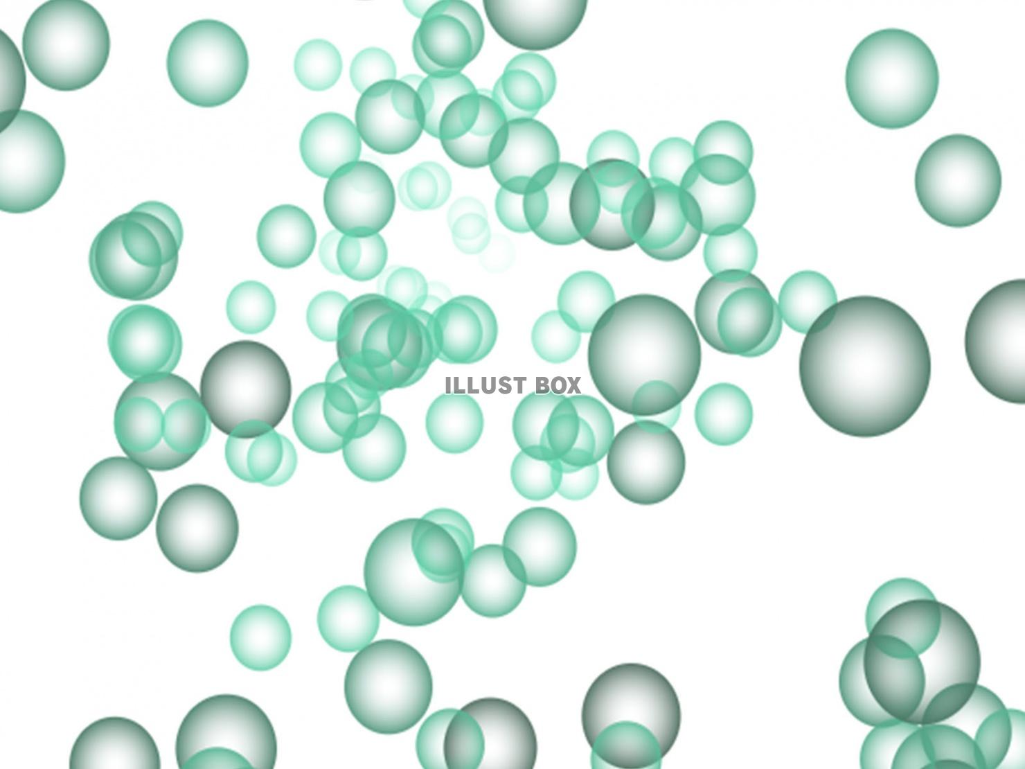 バブル（泡）風テイストの背景【白背景】青緑系