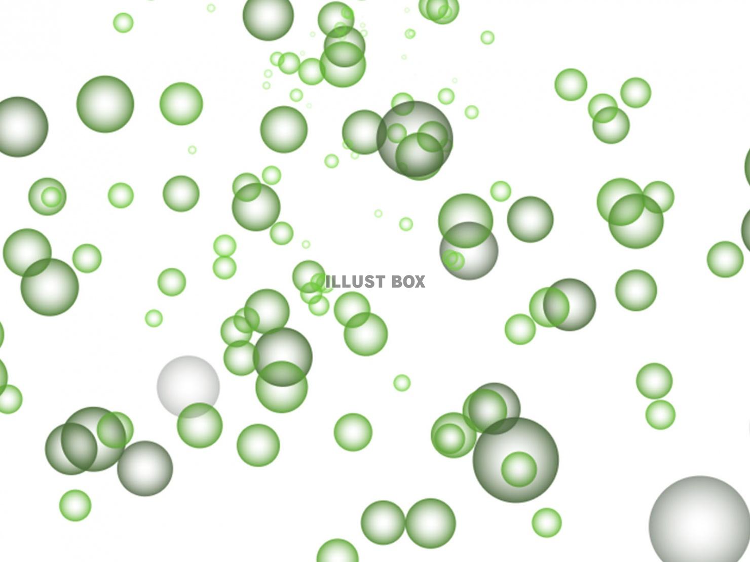 バブル（泡）風テイストの背景【白背景】グリーン系