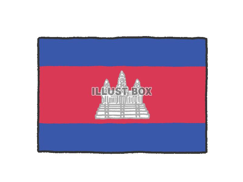 手描き国旗シリーズ　カンボジア