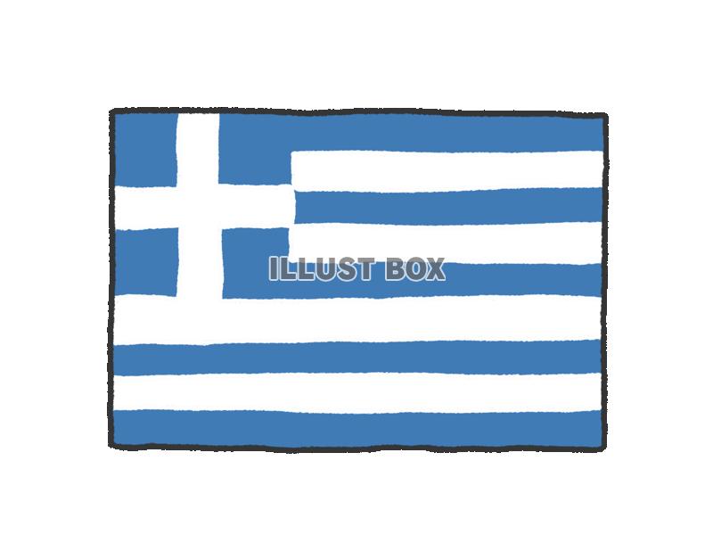 手描き国旗シリーズ　ギリシャ