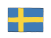 手描き国旗シリーズ　スウェーデン