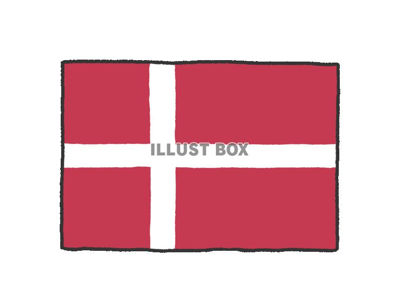 手描き国旗シリーズ　デンマーク