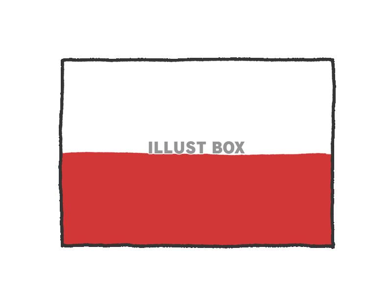 手描き国旗シリーズ　ポーランド