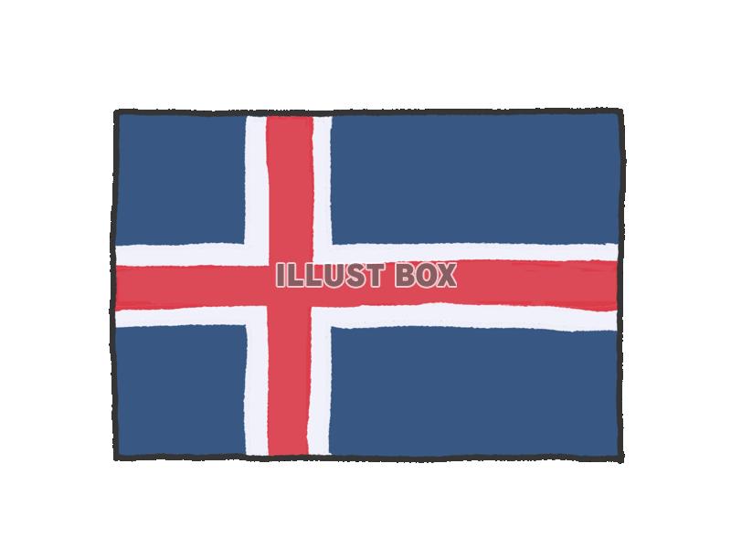 手描き国旗シリーズ　アイスランド