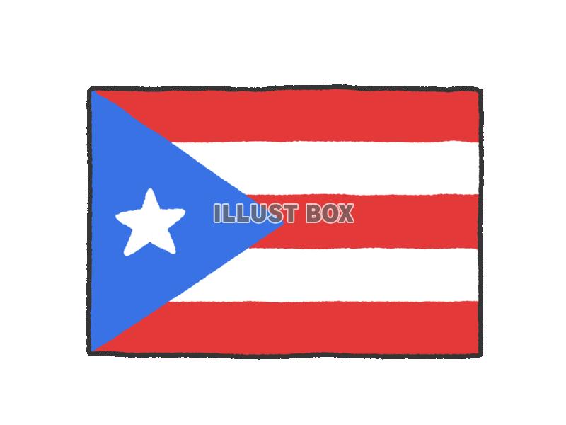 手描き国旗シリーズ　プエルトリコ