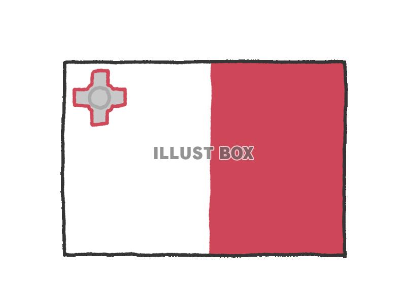 手描き国旗シリーズ　マルタ