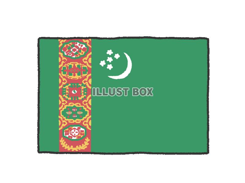 手描き国旗シリーズ　トルクメニスタン
