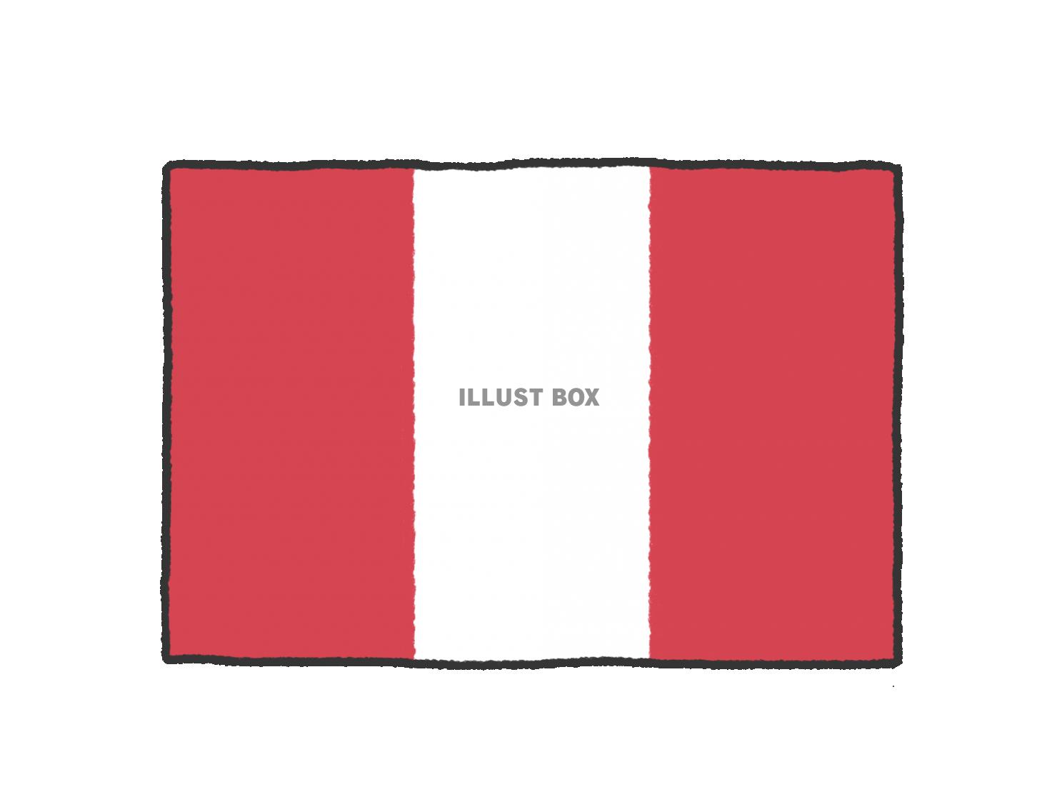 手描き国旗シリーズ　ペルー