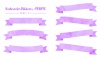 水彩テクスチャのリボン（紫）