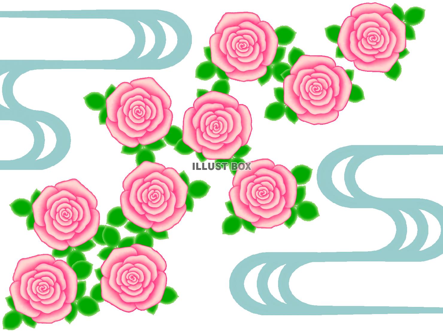 薔薇の花模様壁紙画像シンプル背景素材イラスト透過png
