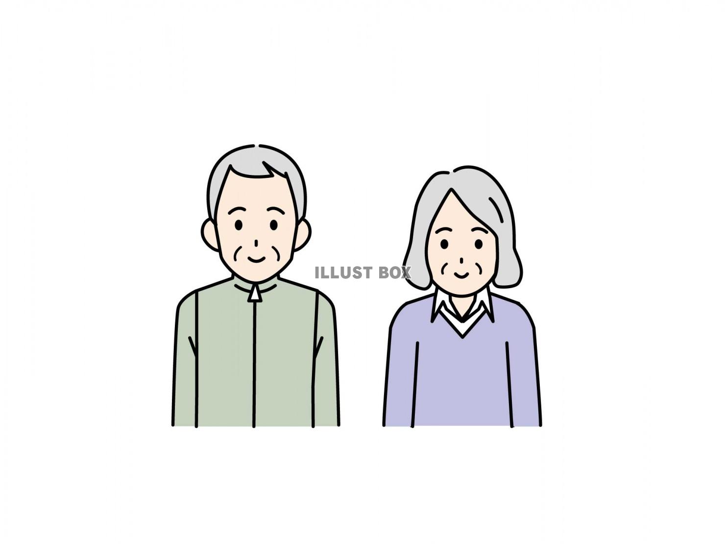 高齢者、老夫婦のイラスト
