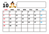 10_2023年カレンダー・10月_犬とふきだしメモ・横