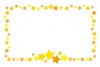 キラキラお星さまのラインフレーム/四角・黄色