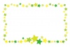 キラキラお星さまのラインフレーム/四角・黄緑