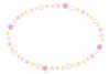キラキラお星さまのラインフレーム/楕円・ピンク