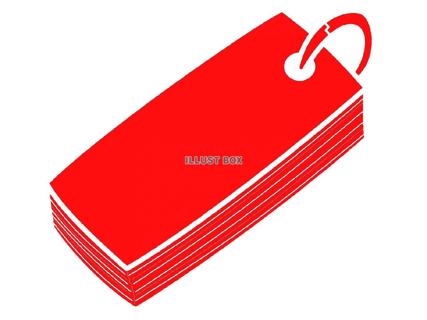 赤色の暗記カードのシルエットアイコン