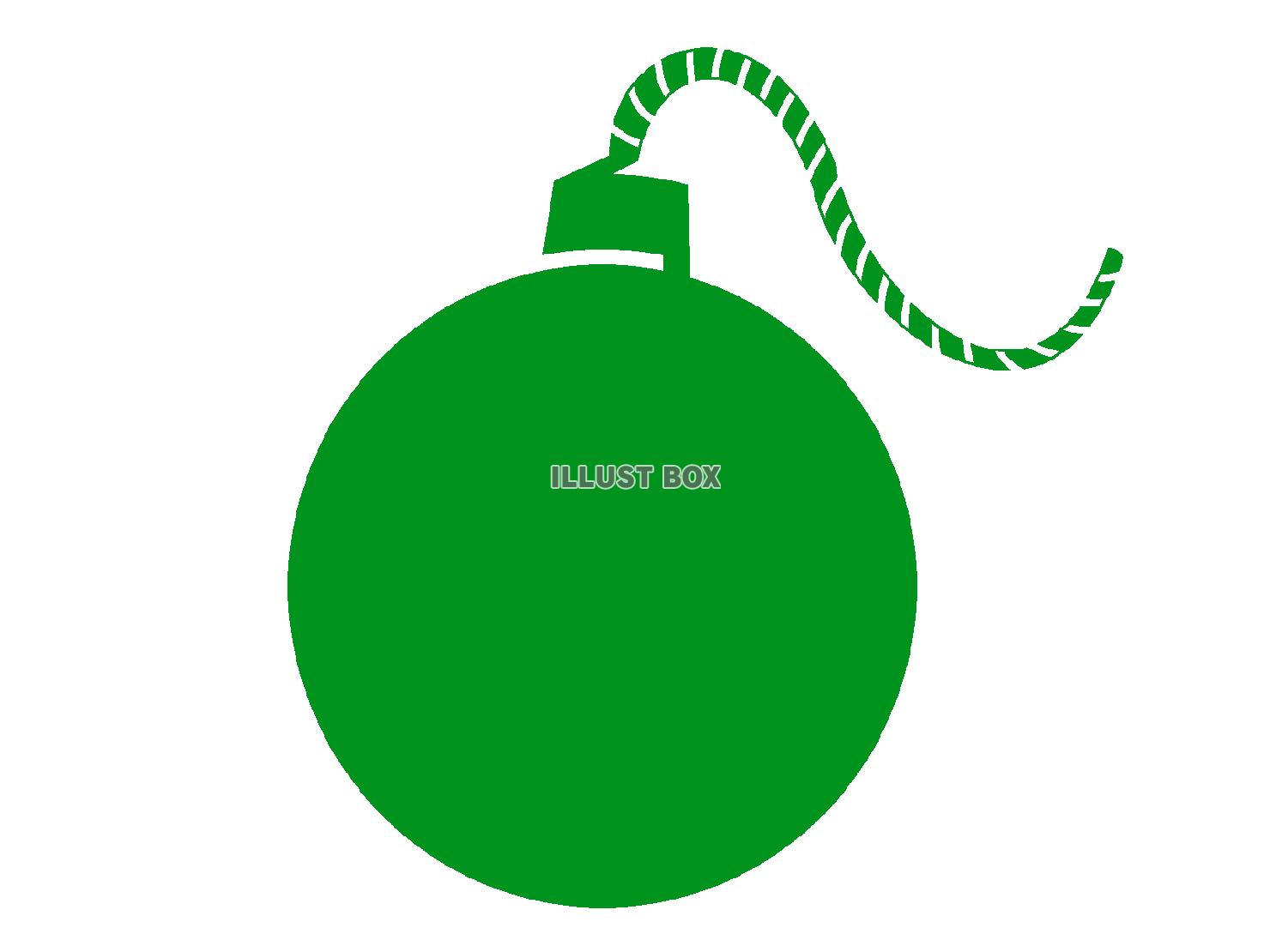 緑色の爆弾のシルエットアイコン