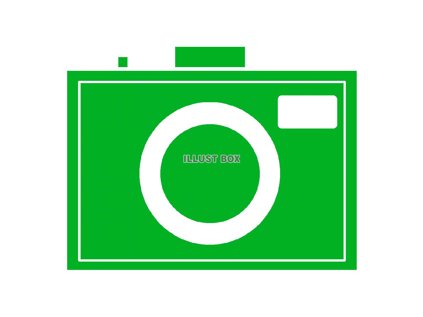 緑色のカメラのシルエットアイコン