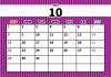 10_2023年カレンダー・10月_ストライプ・メモ欄・横
