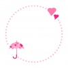 ピンクの傘のフレーム02　円形