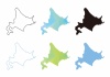 北海道の地図_6バリエーションセット