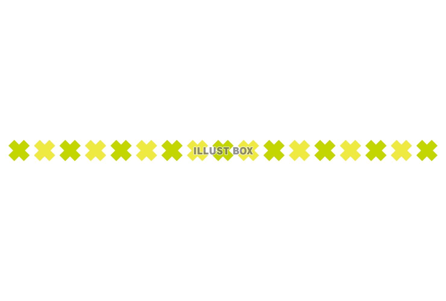 クロス模様のドットライン/黄緑