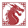 年賀状素材　辰年の中華風シンボルイラスト