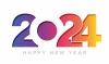 年賀状素材　2024年を祝うロゴのイラスト
