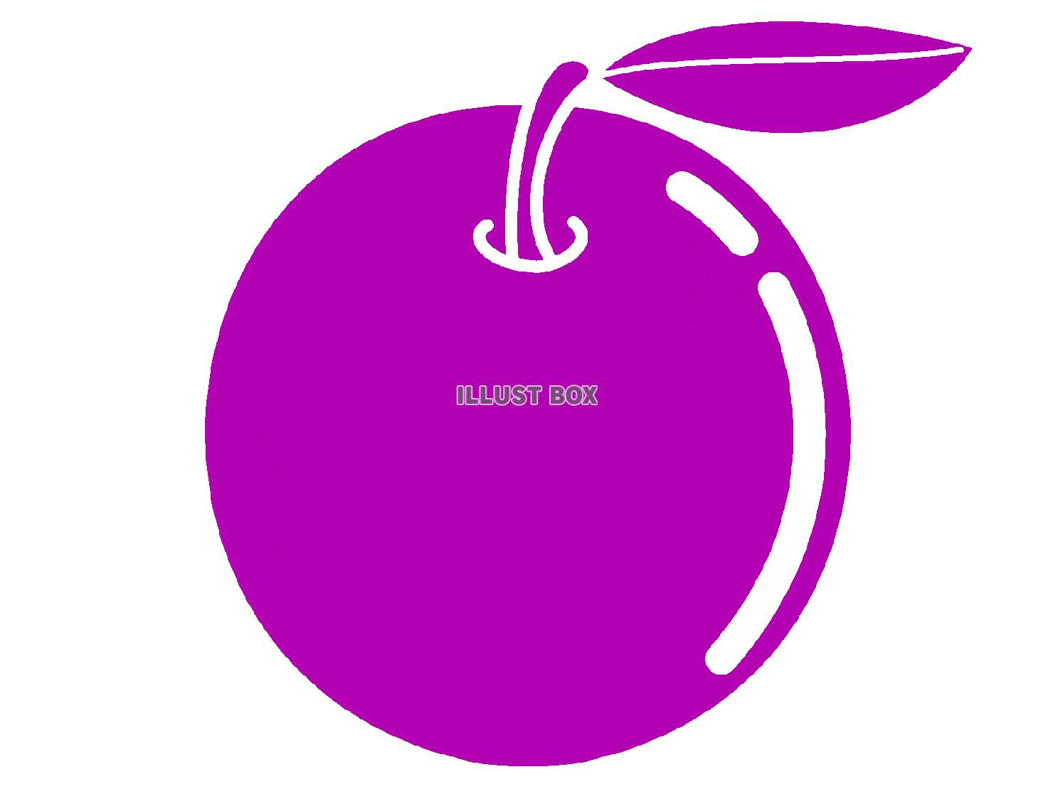 紫色のリンゴのシルエットアイコン