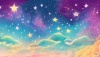 水彩タッチのメルヘン星空背景イラスト素材
