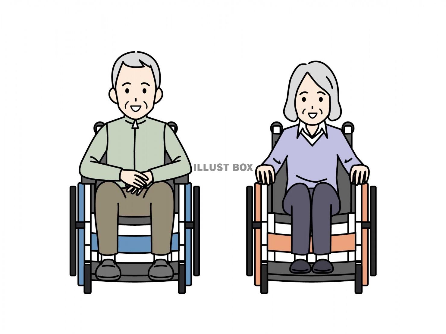 車椅子を使う高齢者のイラスト