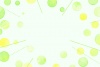 水彩タッチの水玉と集中線の背景素材（グリーン）