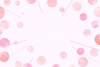 水彩タッチの水玉と集中線の背景素材（ピンク）