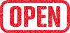 開放のイメージ OPENのスタンプ