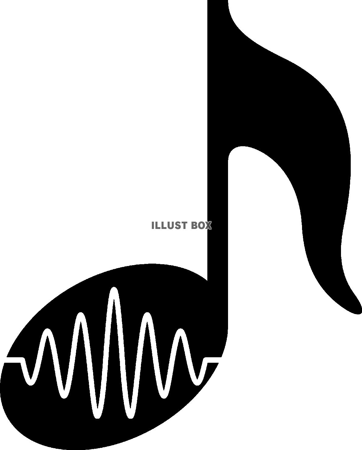 音楽のイメージの音符と音波のピクトグラム