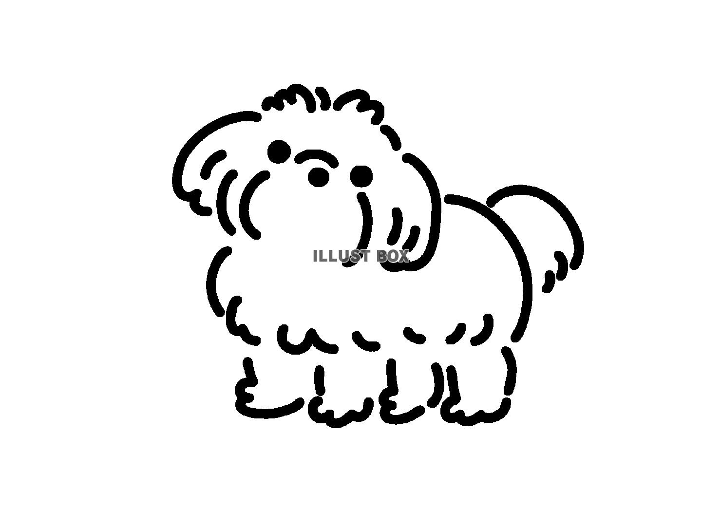 シンプルな犬のイラスト・シーズー犬