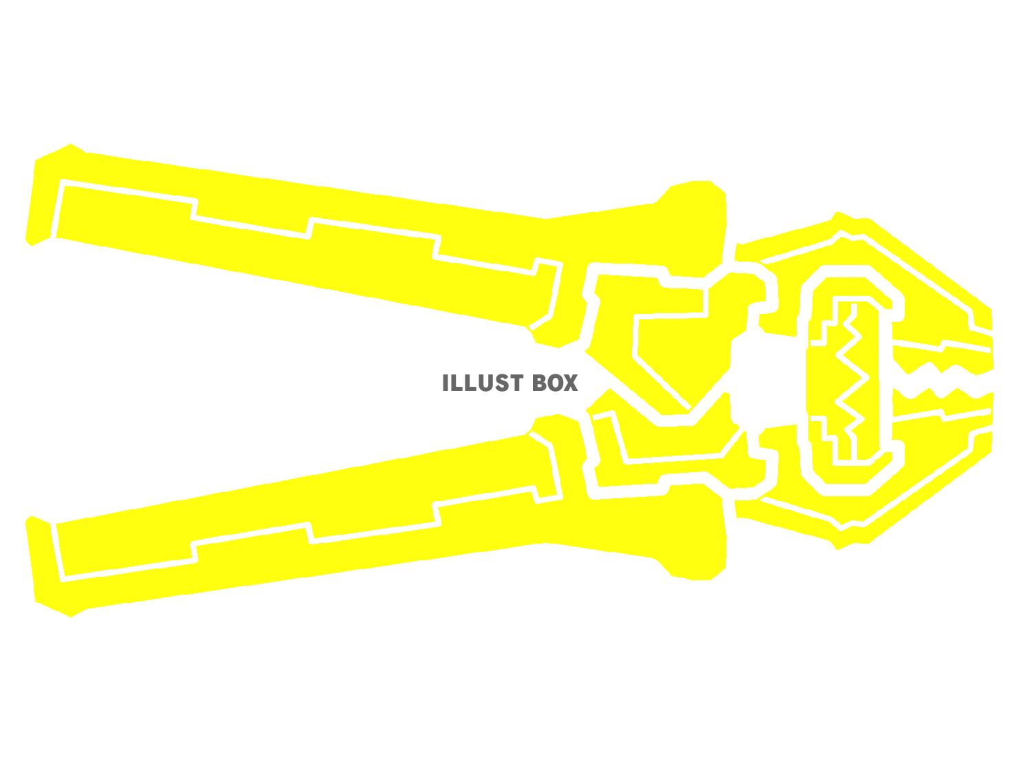 黄色の圧着工具のシルエットアイコン