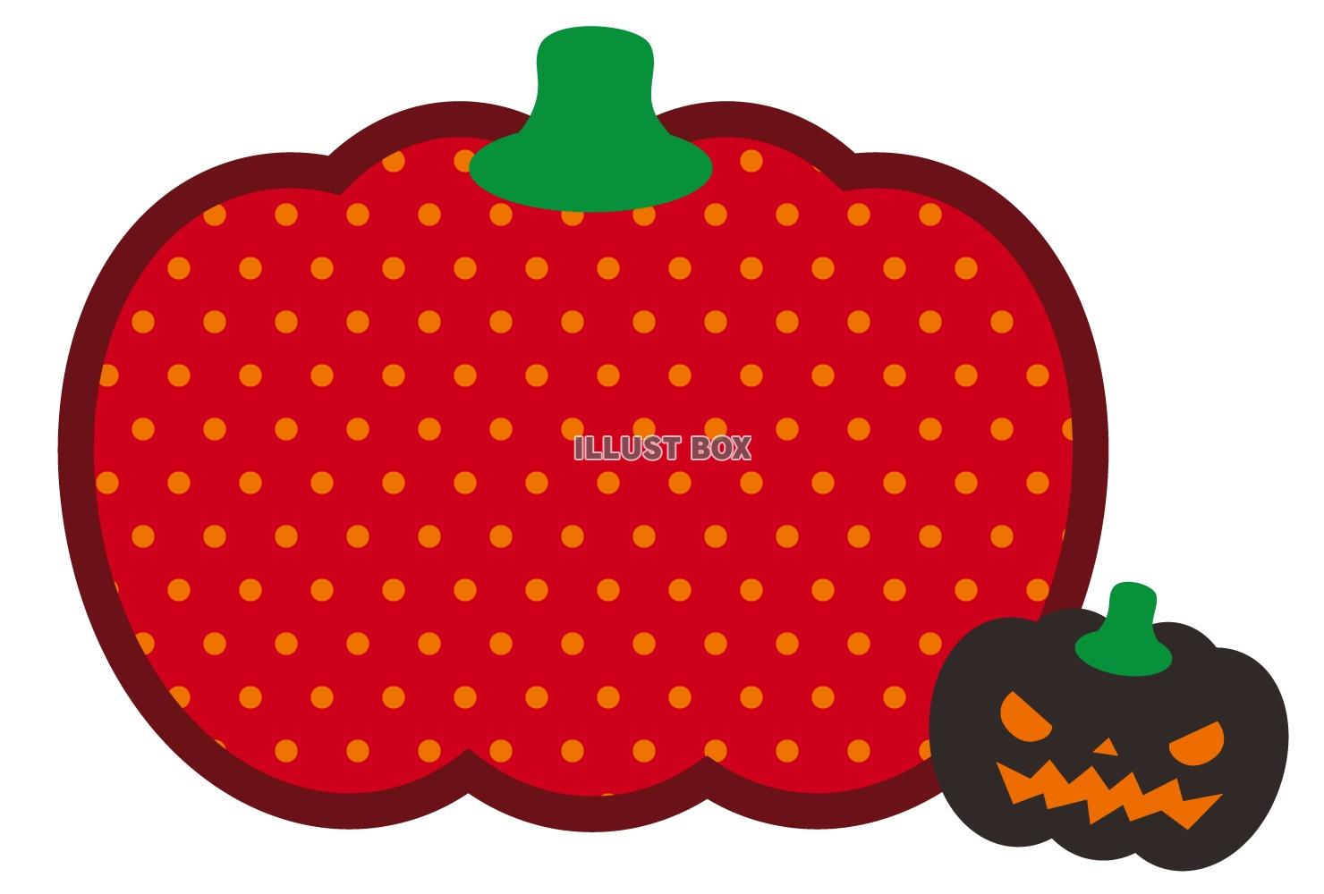 ハロウィンかぼちゃのパターンフレーム/ドット・赤