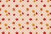 秋色市松模様と紅葉のパターン背景1