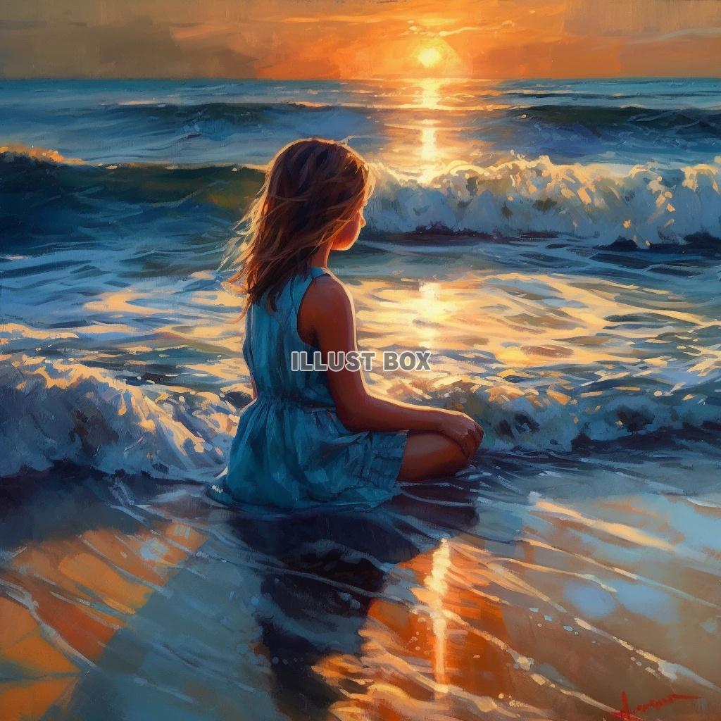海を見つめる少女