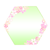 六角形の花フレーム：グリーン
