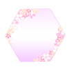 六角形の花フレーム：パープル