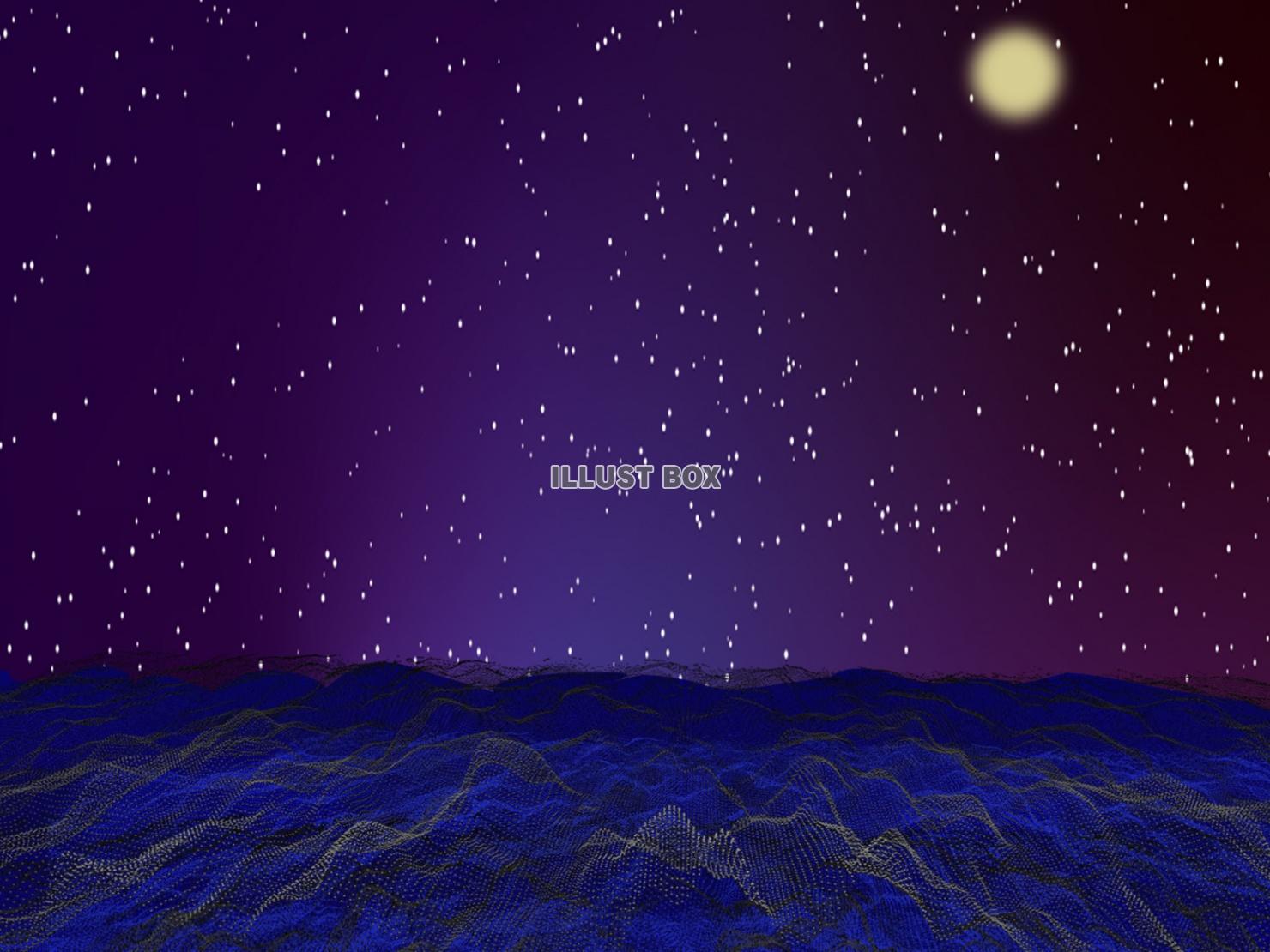 夜の海＆満月＆星空の背景_06