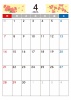 4月カレンダー　2024年　令和6年　A4縦
